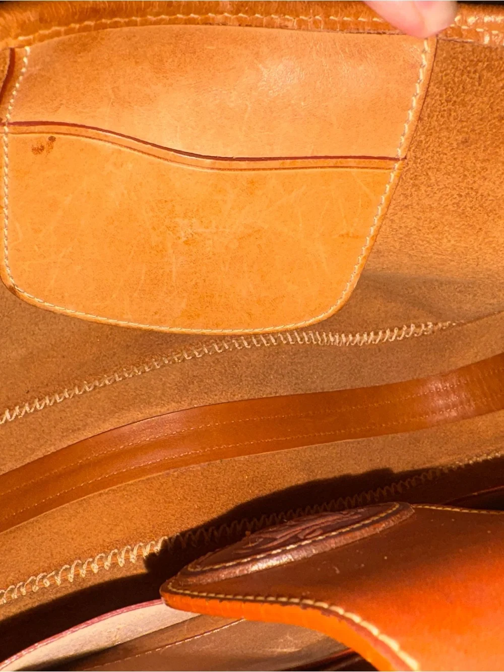 Dooney & Bourke Vintage hobo and Tan Leather and Brown Logo Canvas Bucket Bag